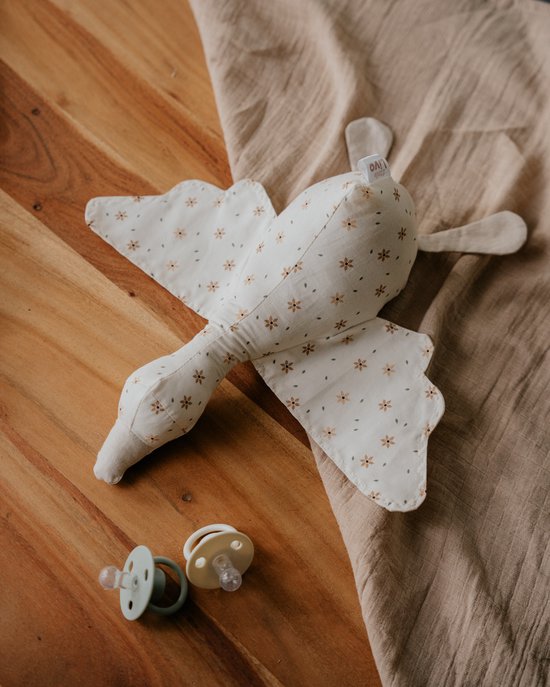 Little Livo Handgemaakte Knuffelgans - 28x36 cm –Ster/Bloem patroon - 100% Katoen met Zachte Fleece Vulling van Merkloos — afbeelding 3