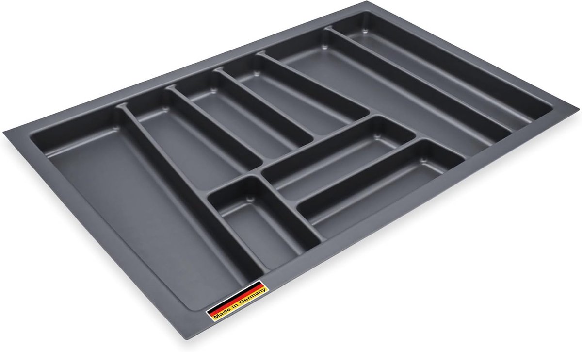 Multifunctionele Bestekbak - Lade Organizer - Keuken Ordenen - 9 Vakken - 74 x 48 cm - Leigrijs