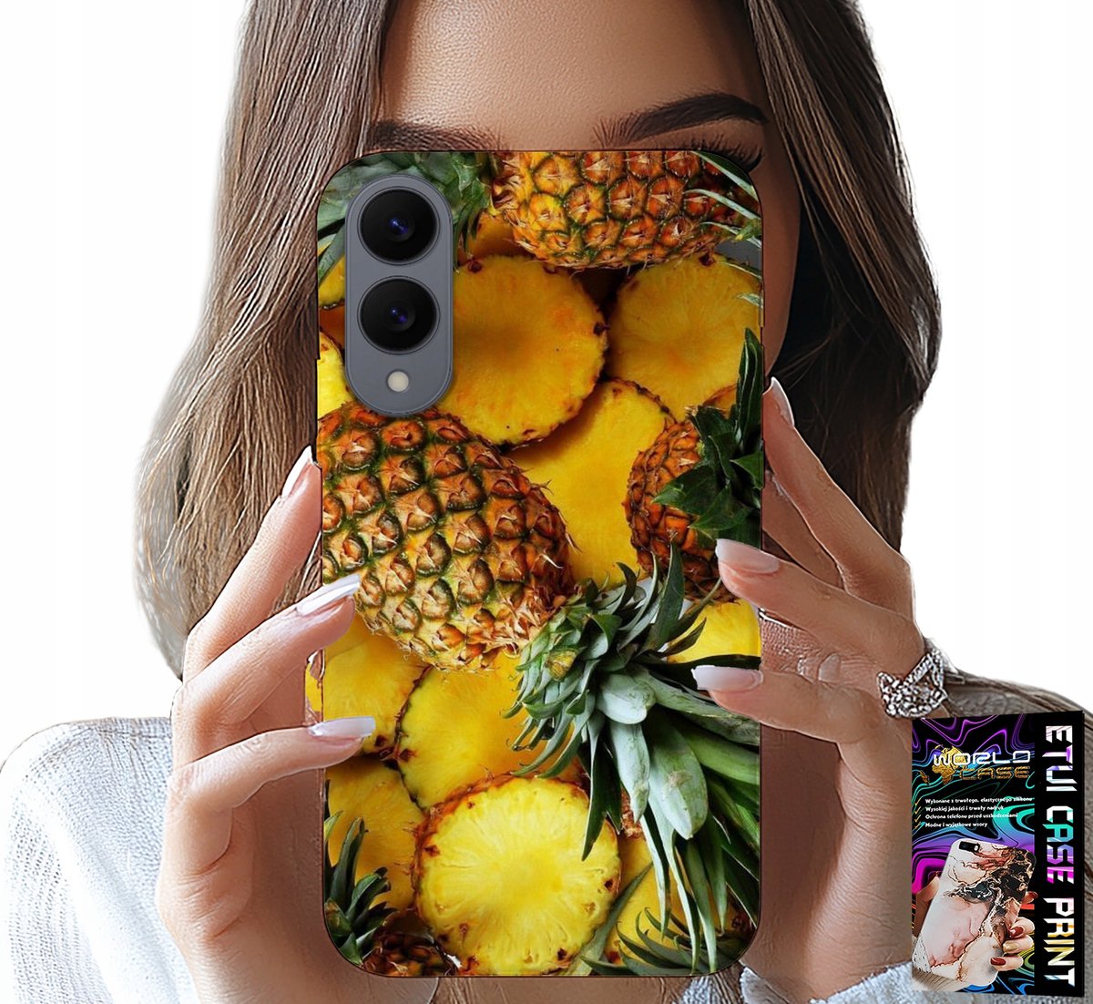 HOESJE VOOR SAMSUNG GALAXY S25 EDGE - ANANASVORMIGE BEHUIZING + GLAS