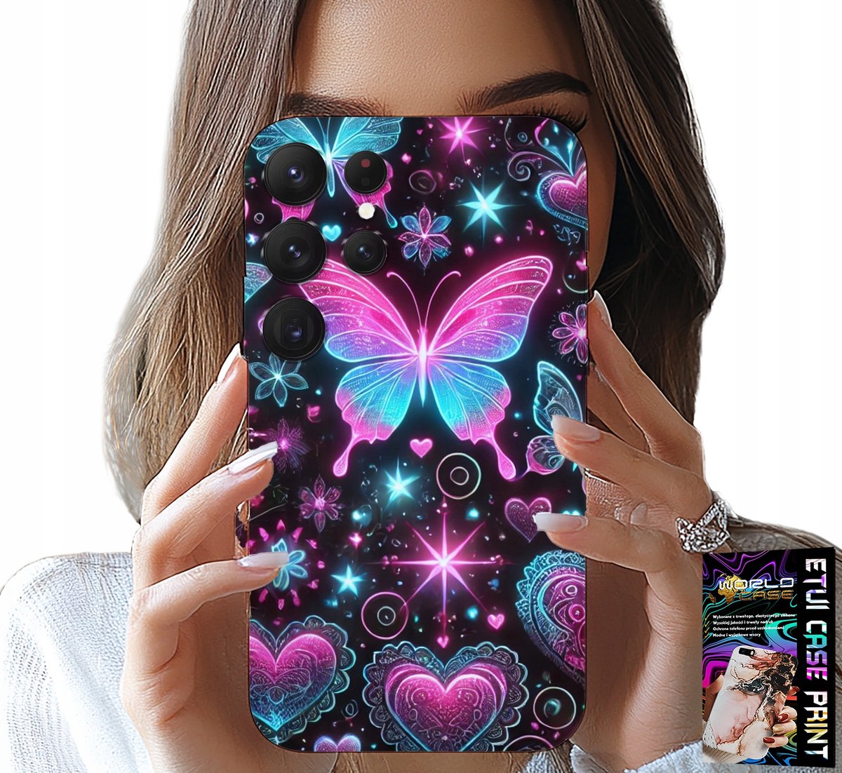 HOESJE VOOR SAMSUNG GALAXY S25 ULTRA - KLEURRIJK VLINDER-HARTMODEL