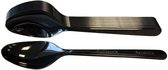 Herbruikbare Plastic Lepels – Zwart – PS Materiaal – 18 cm – 100 stuks – Stevig & Lichtgewicht – Geschikt voor Warm & Koud