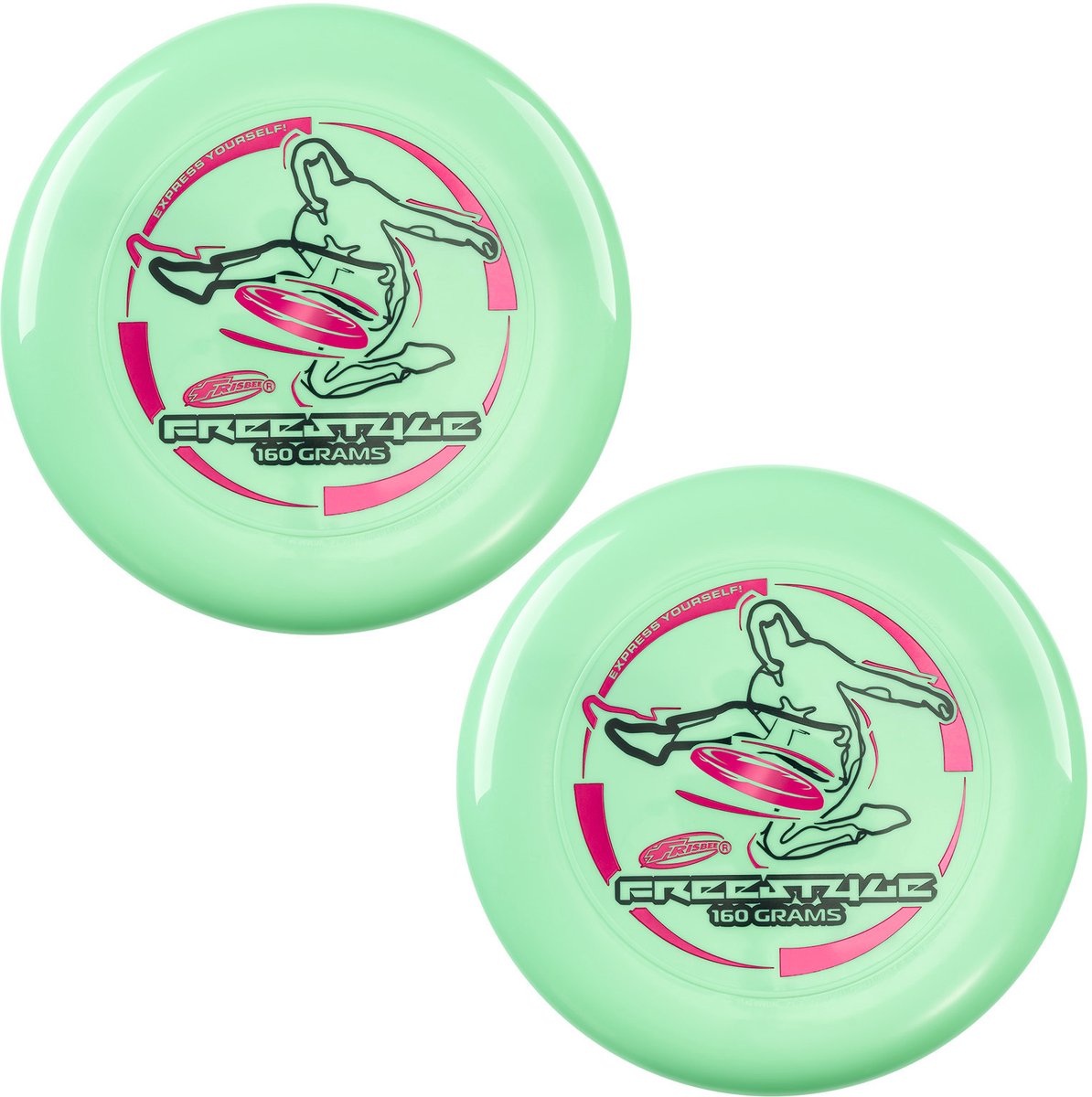 FRISBEE Freestyle Werpschijf - 26,67 cm - 160g Flexibel - 2 stuks