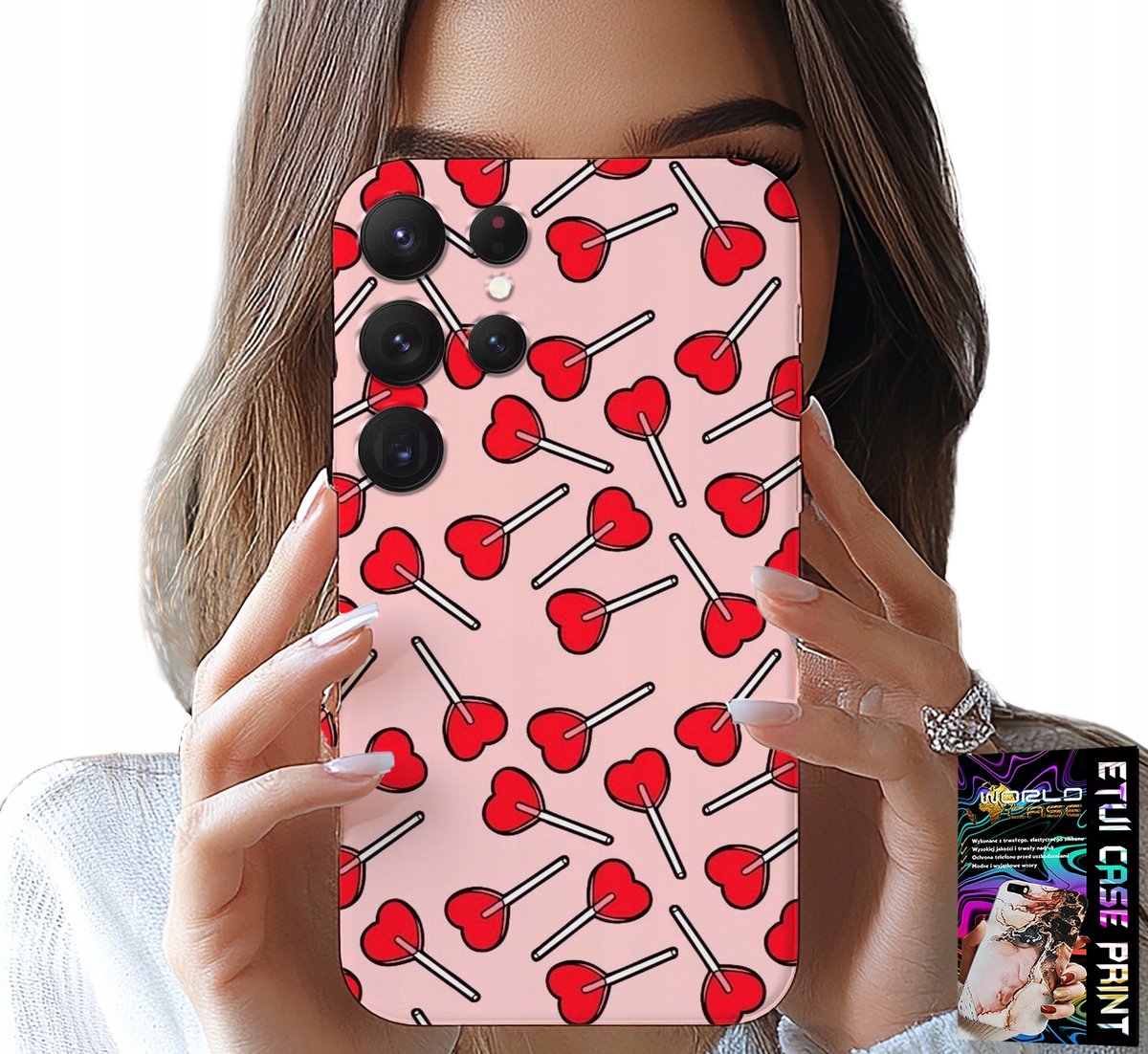 HOESJE VOOR SAMSUNG GALAXY S25 ULTRA - VROUWELIJKE, MODIEUZE PATRONEN, LOLLIPOPS EN HARTJES