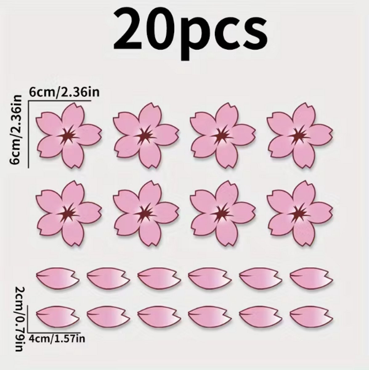 Kersenbloesem Sticker Auto – Japanse Sakura Bloemen Sticker Set (20 Stuks) – Waterdicht – Voor Auto, Fiets, Motorhelm & Laptop – Roze