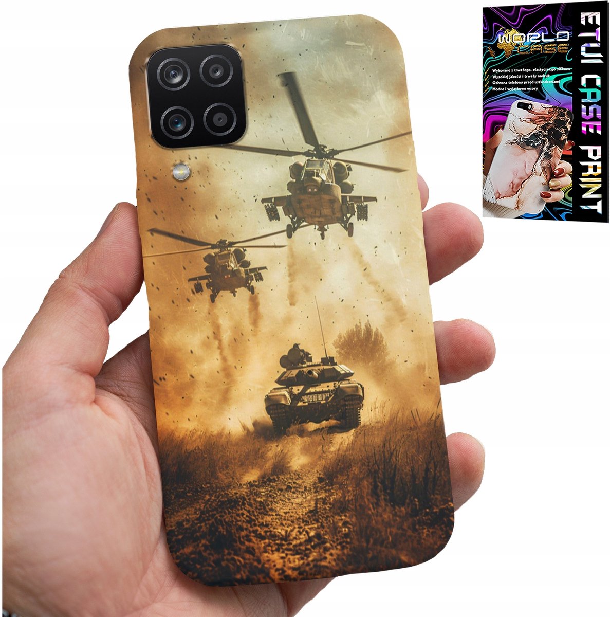 KOFFER VOOR SAMSUNG A12 / M12 - MILITAIRE HELIKOPTERTANK MILITAIRE KOFFER