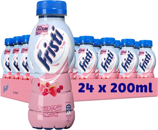 Fristi Rood Fruitsmaak – PET Flesjes – 24 x 200 ml – Voordeelverpakking