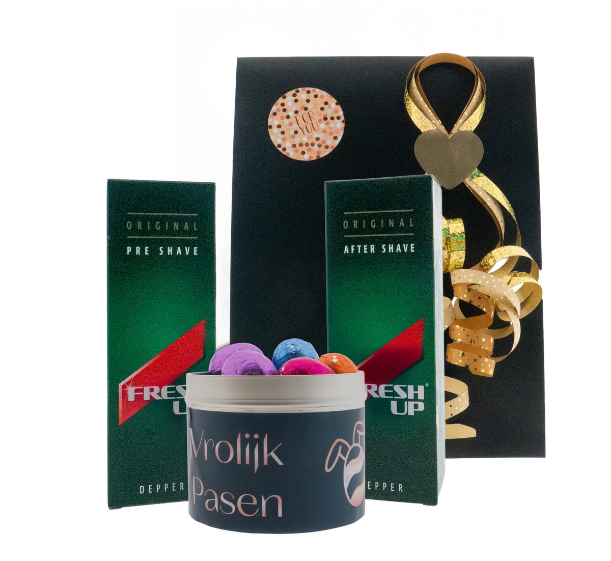 Fresh Up Cadeauset Pasen - Fresh Up Preshave Depper 100 ml - Fresh Up After Shave Depper 100 ml - Gifts Snoepjeblikje Pasen