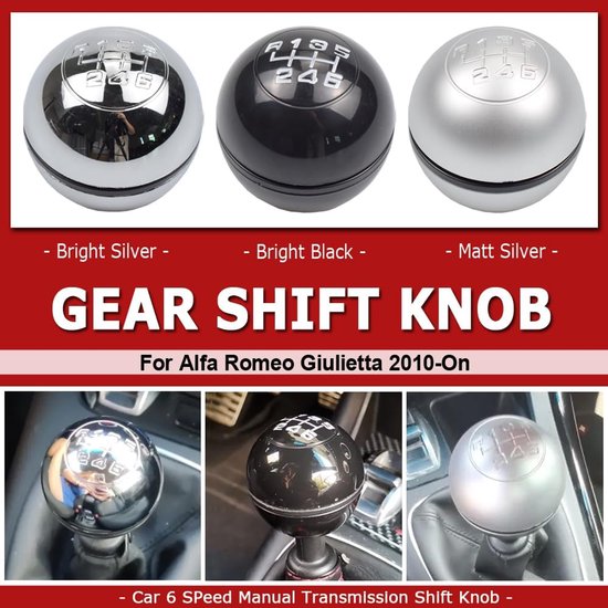 Schakelknop - Versnellingspookknop - Auto Interieur Upgrade - Eenvoudige Installatie - 10mm Montagegat - Zwart — afbeelding 2