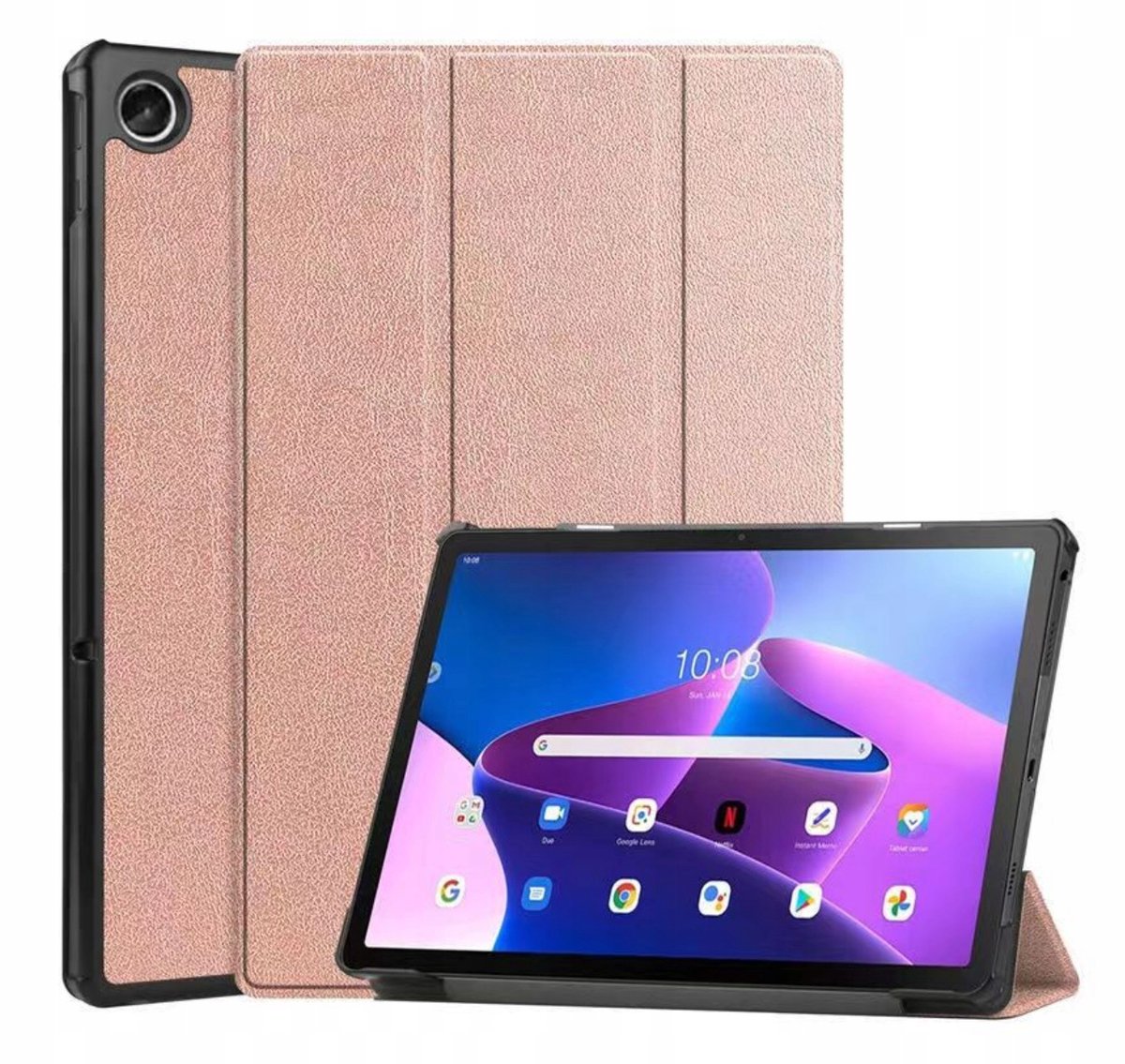 EtuiTab Lenovo Tab M10 Plus - Tablethoes - Goud-Roze - Poliwalente Hoes - Functie Wake-Up