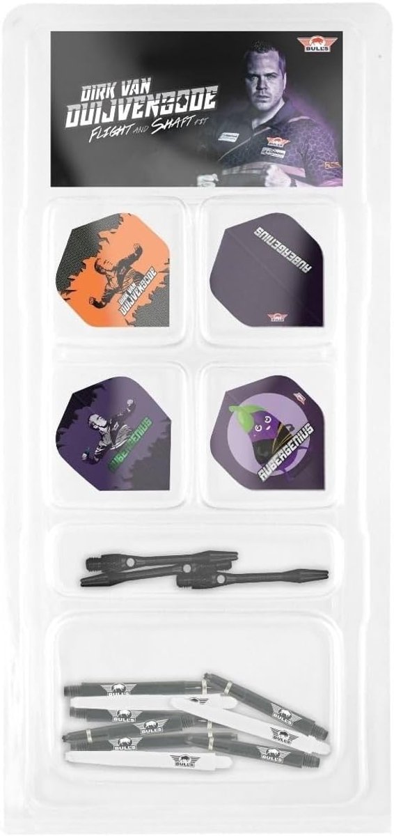 Dart Flight Set - Dart Accessoires - Darts Spel - Verschillende Sets - Medium Shafts - Zwart