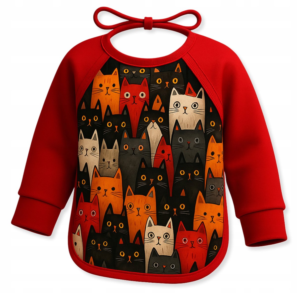 Dartomik - Slabbetje met Mouwen - Kattenmotief - 80/86 cm - Voor Meisjes