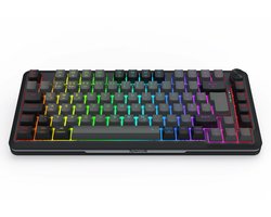 Redragon K681GB-PRO-DE 81-Key Compact Gaming Keyboard – Triple-Mode Wired/2.4GHz/Bluetooth, Hot-Swappable Switches, Multi-Function Knob, 16.8M RGB Backlight, Gasket Mount Design