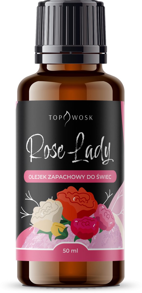 Geurolie Rose Lady - Geuroliën voor kaarsen - Bloemig aroma - Elegant karakter - Langdurige geur 50 ml