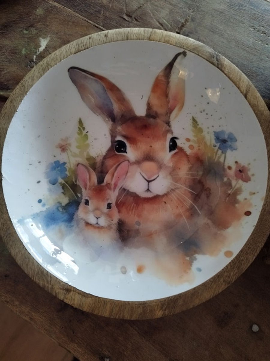 Decoratieschaal met haas
