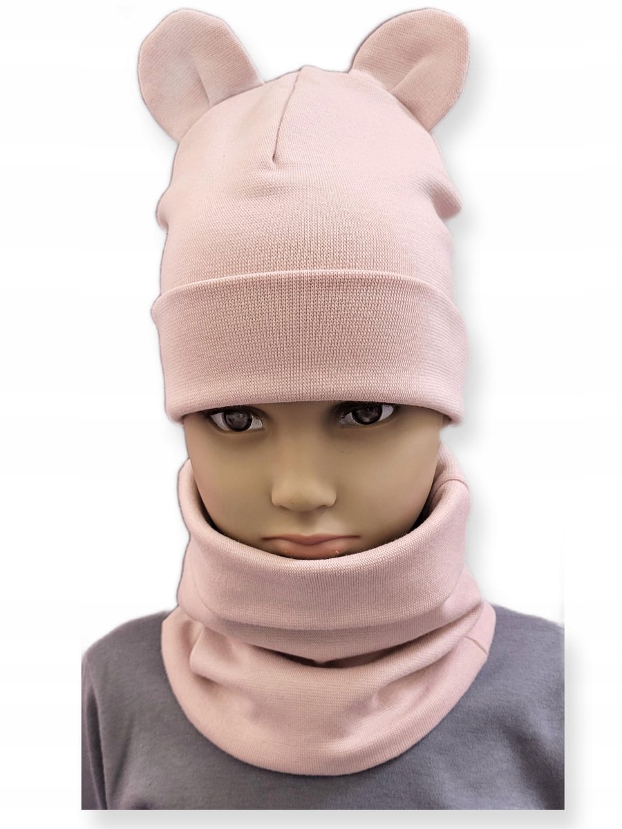 Dartomik - Babymuts Met Oren - Sjaal Set - Roze
