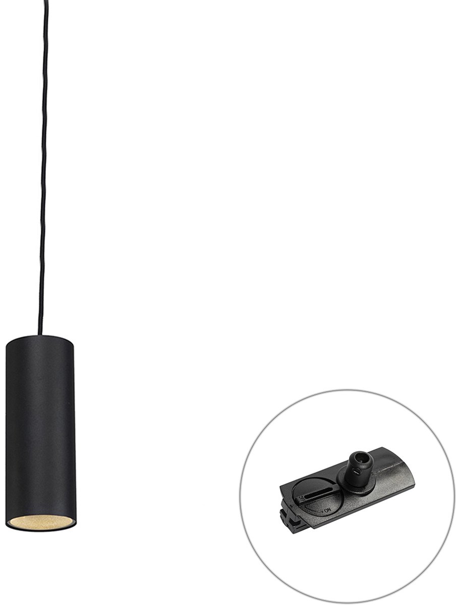 QAZQA Professional Design hanglamp zwart incl. rail adapter 1-fase - Iconic Tubo
