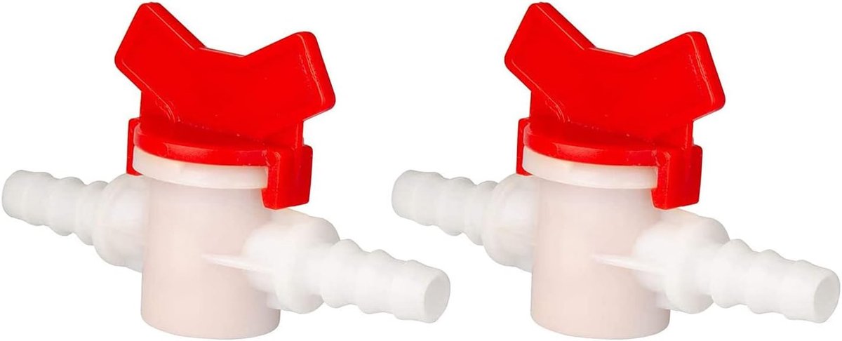 Kogelkraan met weerhaken - Afsluitkraan slang - Druppelirrigatie aquaria - Grote vlinderhandgreep - 5/16 inch