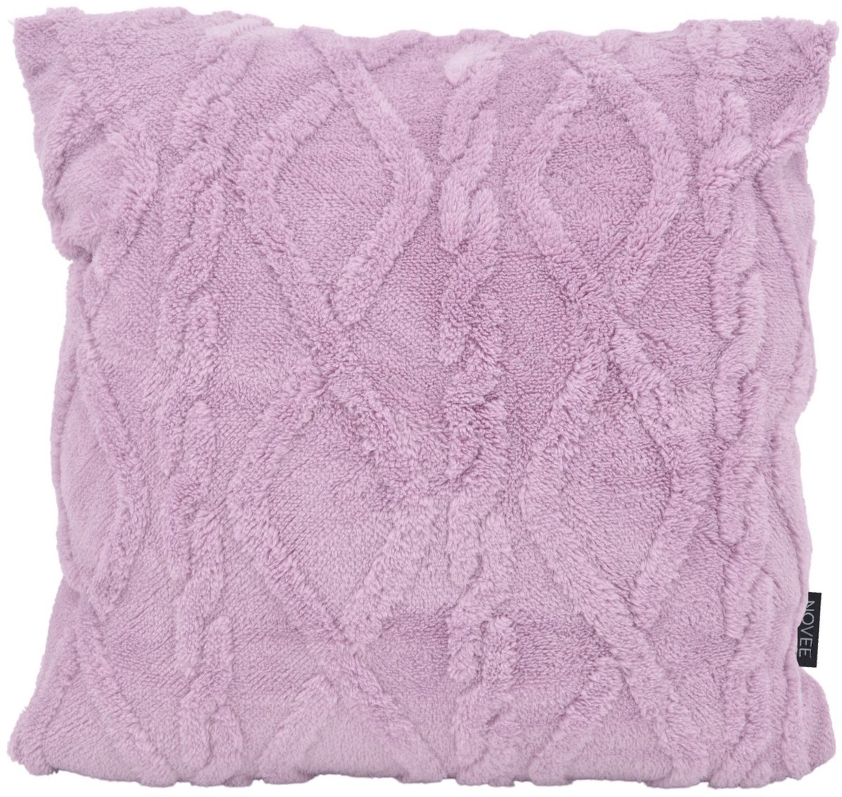 NOVÉE Sierkussen Furry Cross Lila | 45 x 45 cm | Polyester