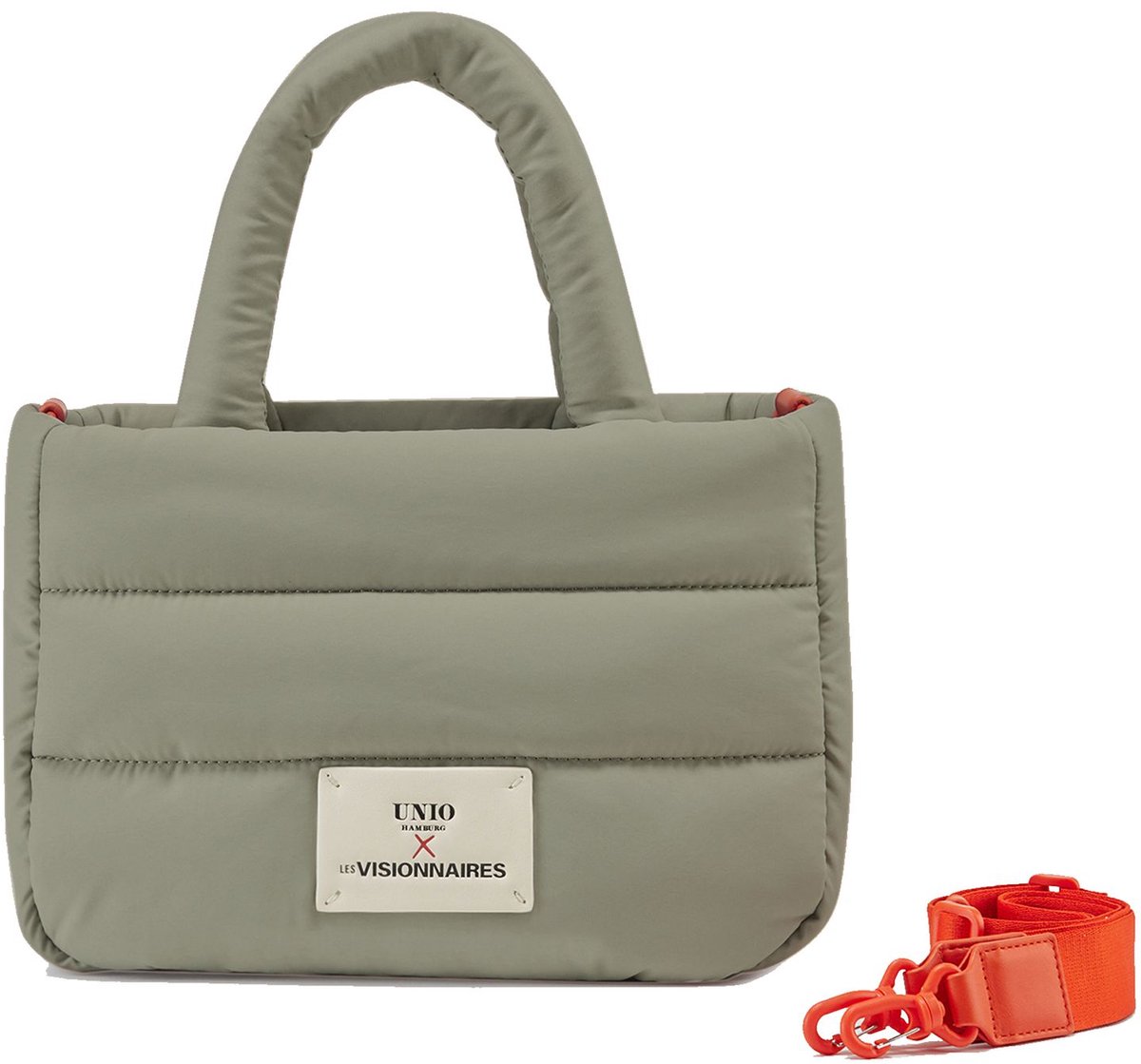 Unio Hamburg x Les Visionnaires handtas schoudertas Puffy Unio Cortina Tea Green kaki
