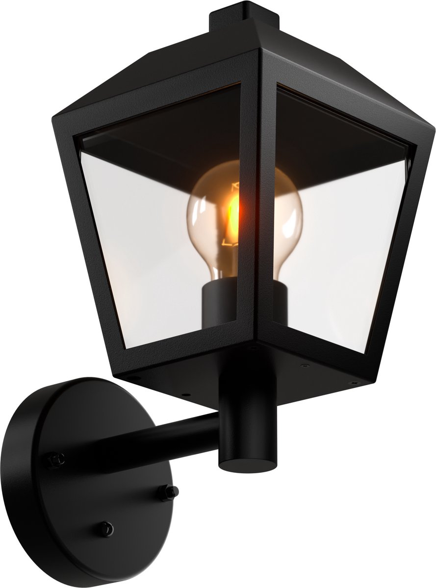 Luminize® Buitenlamp met Schemersensor - Wandlamp met Dag en Nacht Sensor - 19.8x15x29.8cm - Zwart - E27