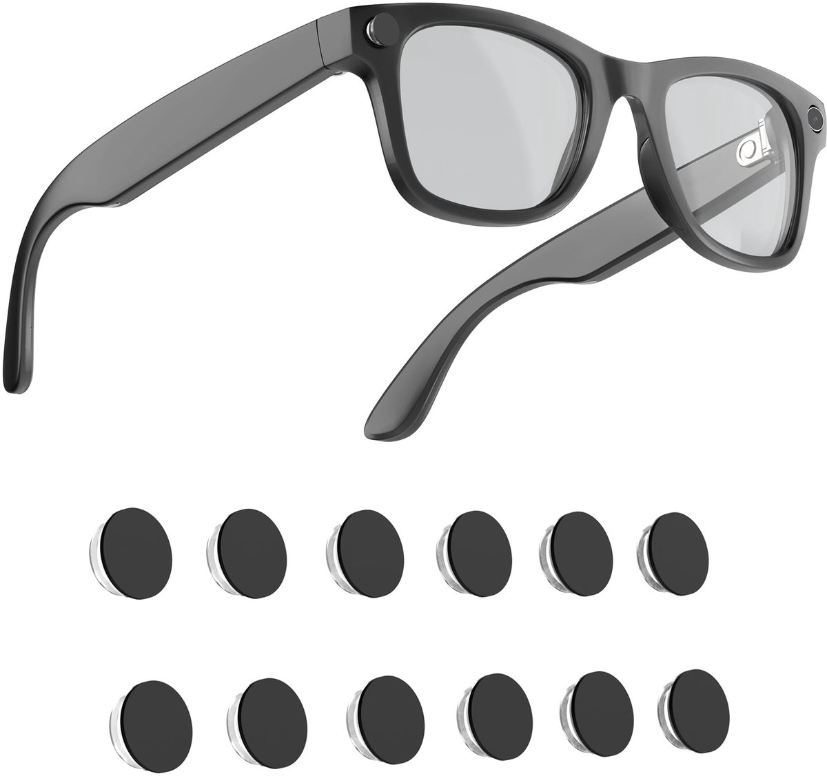 Namajunas - 12 stuks LED-lichtblokkerende stickers - Geschikt voor Ray-Ban Meta Wayfarer/Skyler/Headliner/Oakley Meta HSTN - Smart Bril Accessoires - Verduisterende LED-afdekkingen - Herplakbare privacy sticker - Smart glasses accessoires