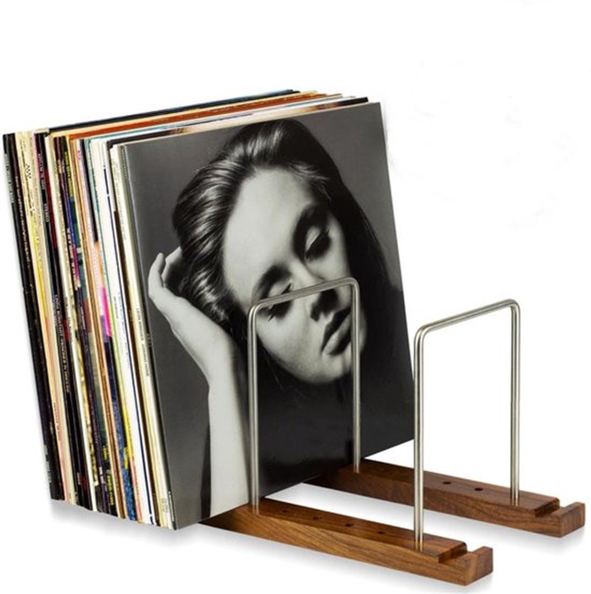 Opbergrek - LP Opbergsysteem - cd/dvd-opbergsystemen - cd rek - lp kast - Vinyl Houder - Walnoothout - Vinyl Opberg Systeem – LP Kast - Platenrek – LP Rek – Platenhouder - Vinyl Rek - Voor LP's, Boeken - Tijdschriften