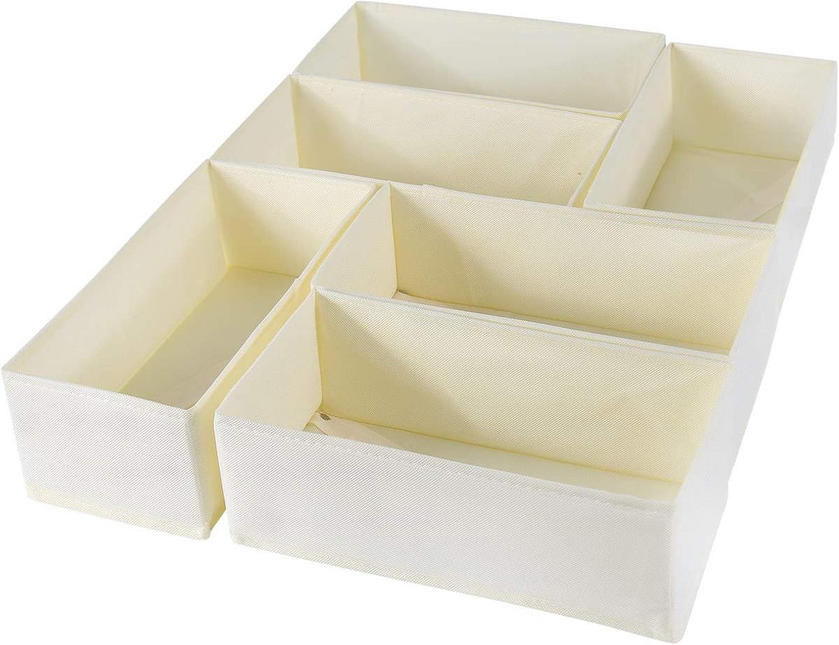 Lade Organizers - Opbergdozen - Kleding Opbergen - Set van 6 - Niet gespecificeerd - Beige