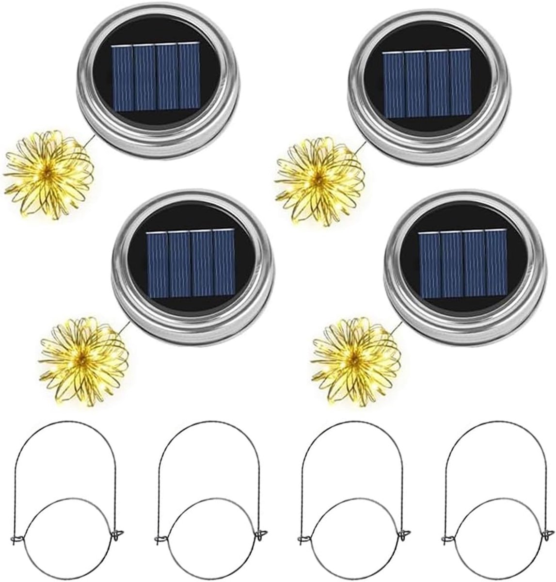 Zonnelamp Vervanging - Solar Lampen - Tuinverlichting - 30 LED's - 13cm Lengte - Warm Wit