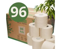WC Papier Voordeelverpakking - 3 Laags Ongebleekt Bamboe Toiletpapier - 96 Stuks - 250 Vellen per Rol - Bamboe FSC®100% - Duurzaam