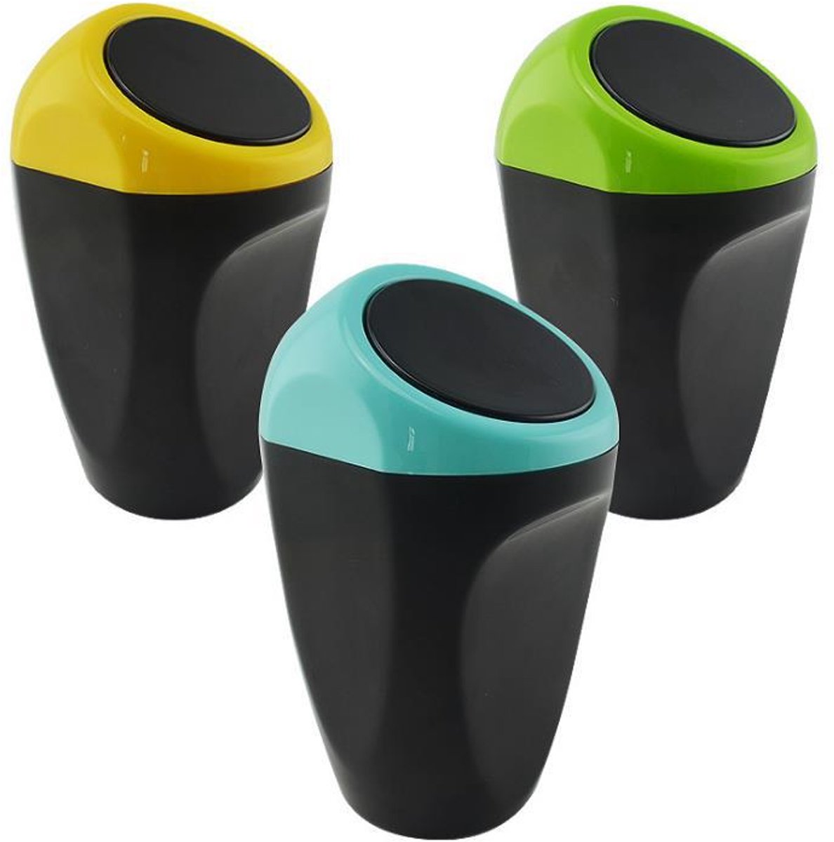Killogood 3-delige auto-prullenbak, mini-opbergdoos met deksel, creatieve opbergemmer, universele opbergtas