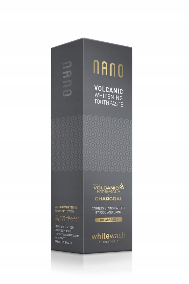Whitewash Nano Volcanic Whitening – Tandpasta – Actieve Kool – Glazuurversterkend – 75 ml