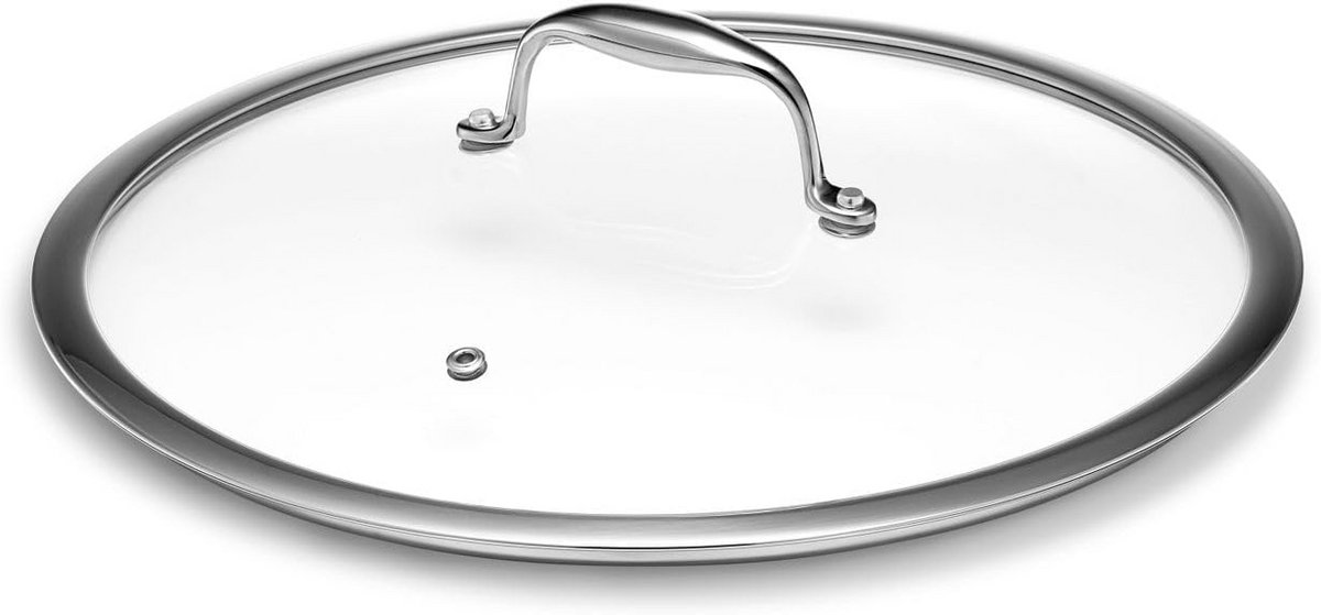 Deksel van Gehard Glas voor Pannen, 30 cm, met Stoomafvoer