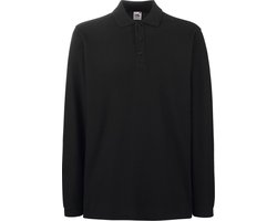 Fruit of the Loom Polo met Lange mouwen Zwart S