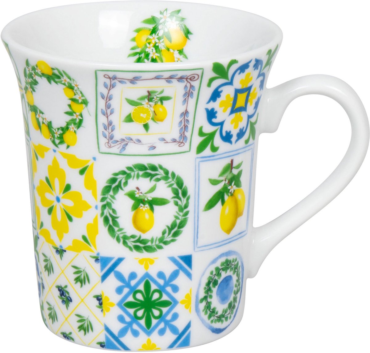 Könitz mok Siciliaans motief, beker, porselein, gekleurd, 410 ml, 11 1 100 2789