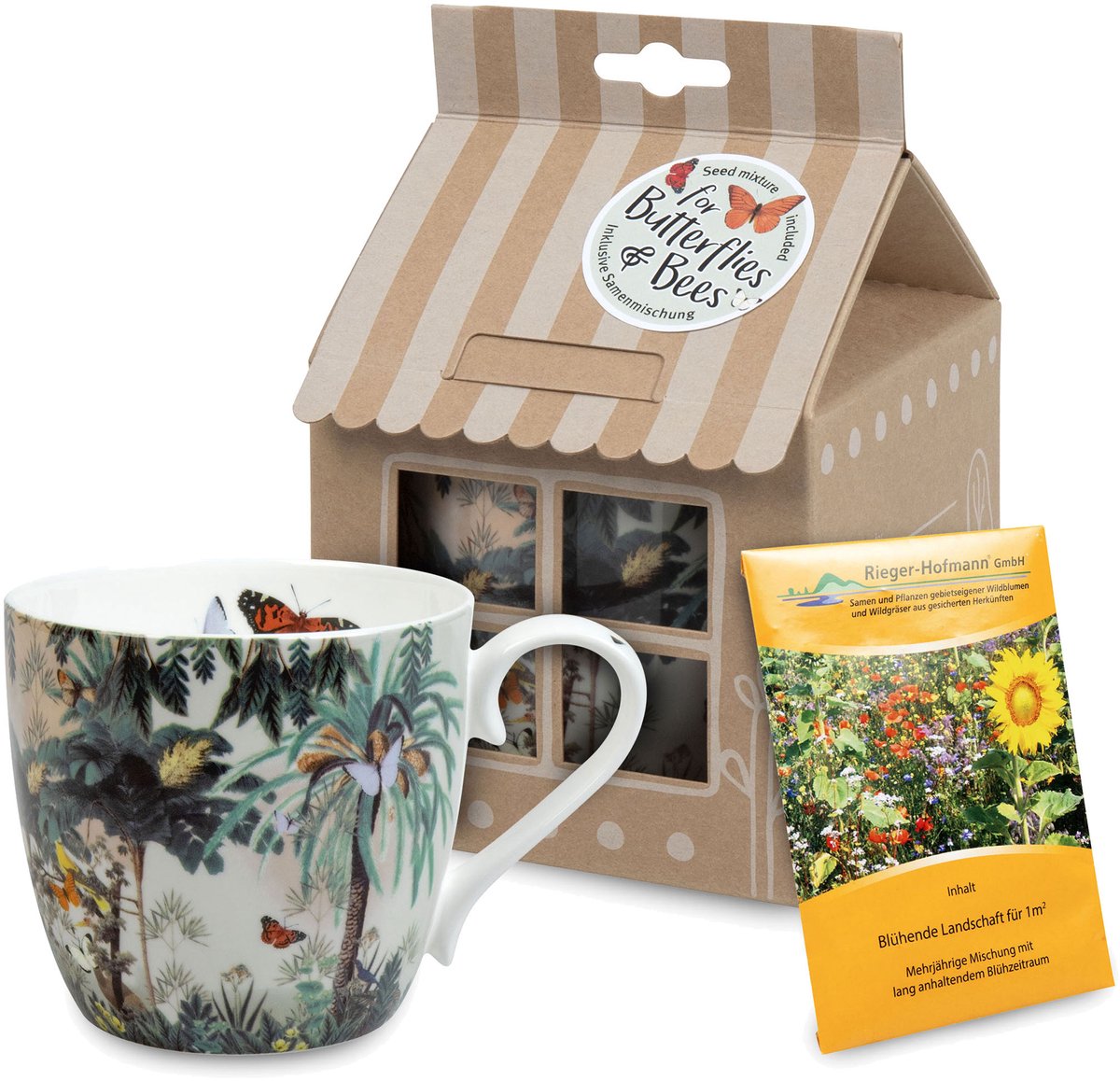Könitz mok Jungle heritage - Binny Talib, mok met bloemzaadjes, porselein, 425 ml, 11 5 057 2741