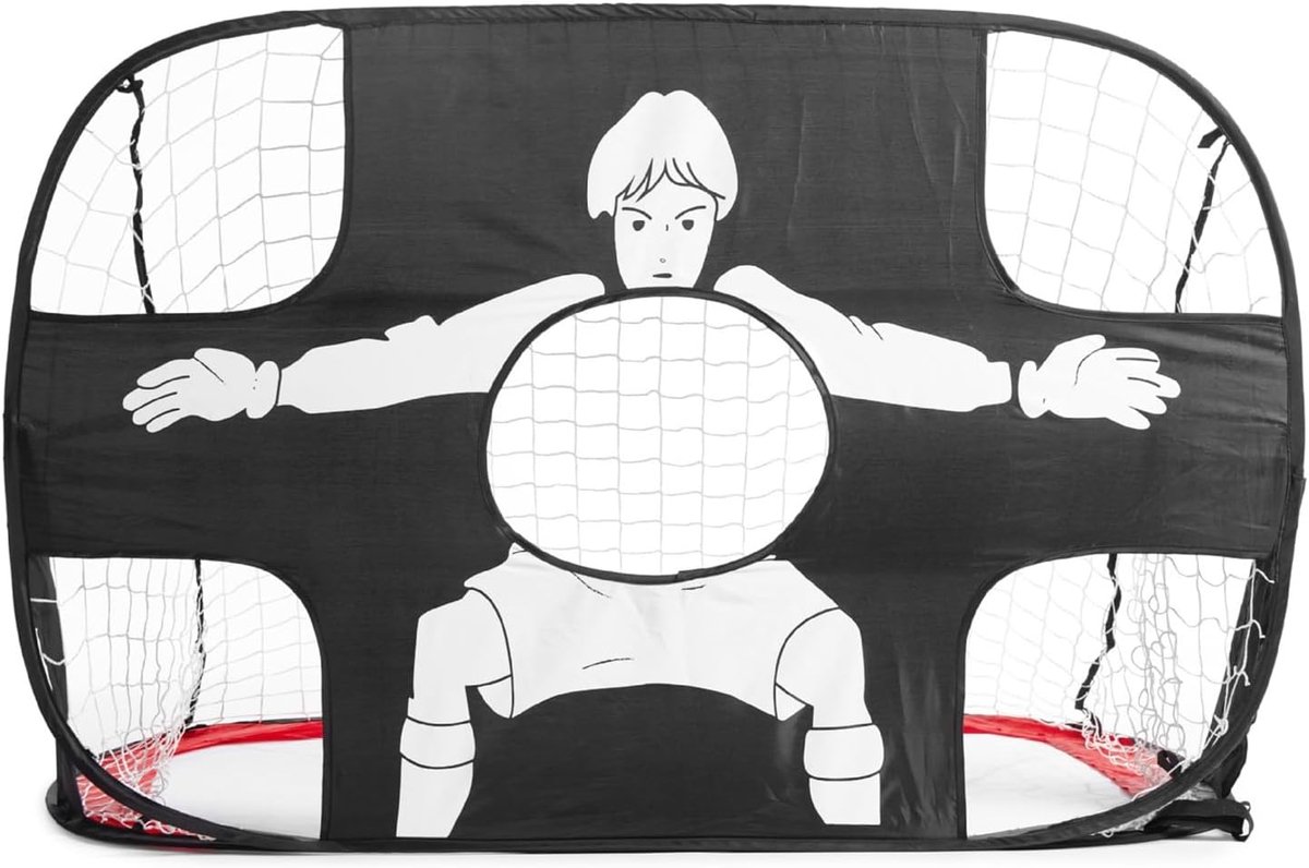 1 Kindervoetbaldoel - 120×80×80cm - Opvouwbaar - Pop-up doel - Doelnet voor kinderen - Voetbaltraining - Lichtgewicht en draagbaar - Rood