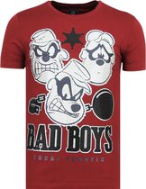 Local Fanatic Beagle Boys - T-shirt drôle pour homme - 6319B - Bordeaux Beagle Boys - T-shirt cool pour homme - 6319W - T-shirt pour homme blanc Taille XL