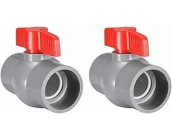 2 stuks - PVC kogelkraan waterpijp schroefdraaduiteinden - Watertoevoer 50MM