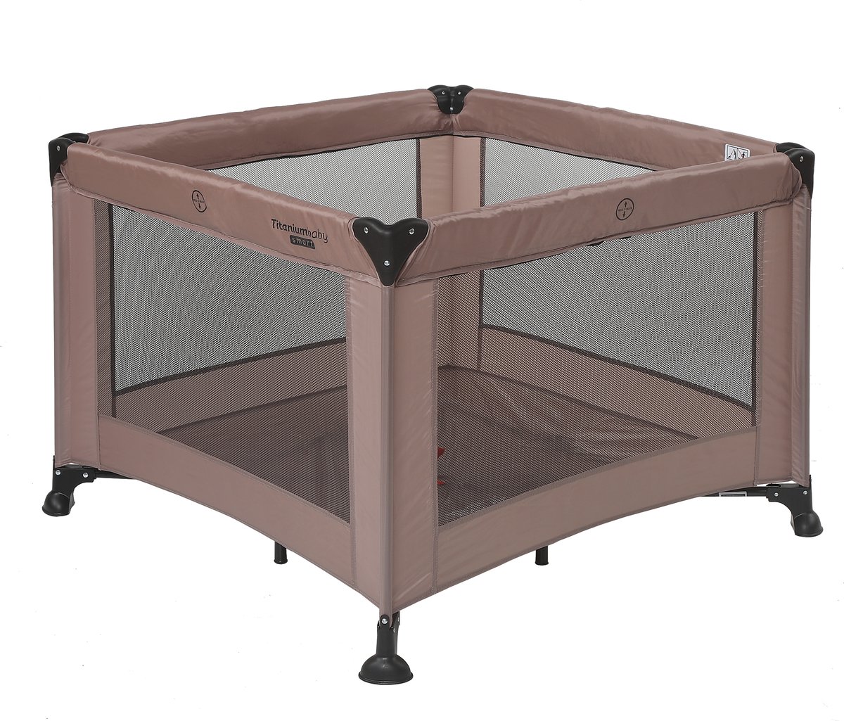 Titaniumbaby Opvouwbare box SMART Mason met verhoger 100x100 cm Taupe inclusief draagtas