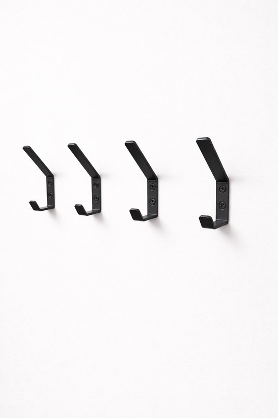 Porte Manteau Mural 5 Crochets Acier Inoxydable Noir - Patères Solides Pour Salle De Bain Et Chambre