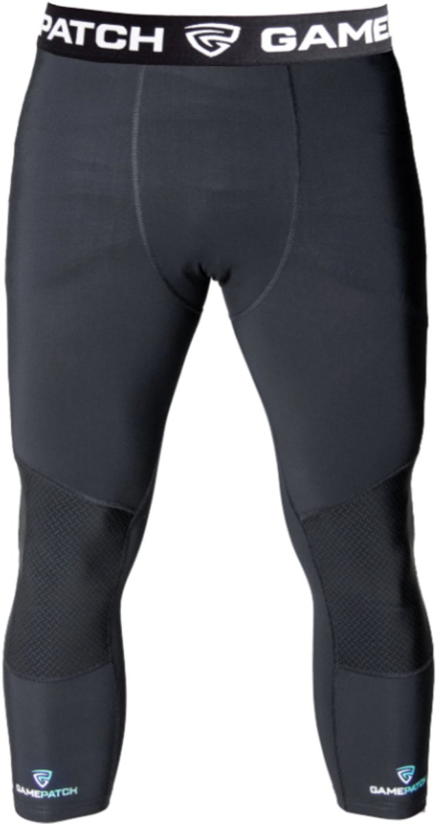 GAMEPATCH | 3/4 abrasion resistant tights with insertable knee padding | Zwart | Maat M