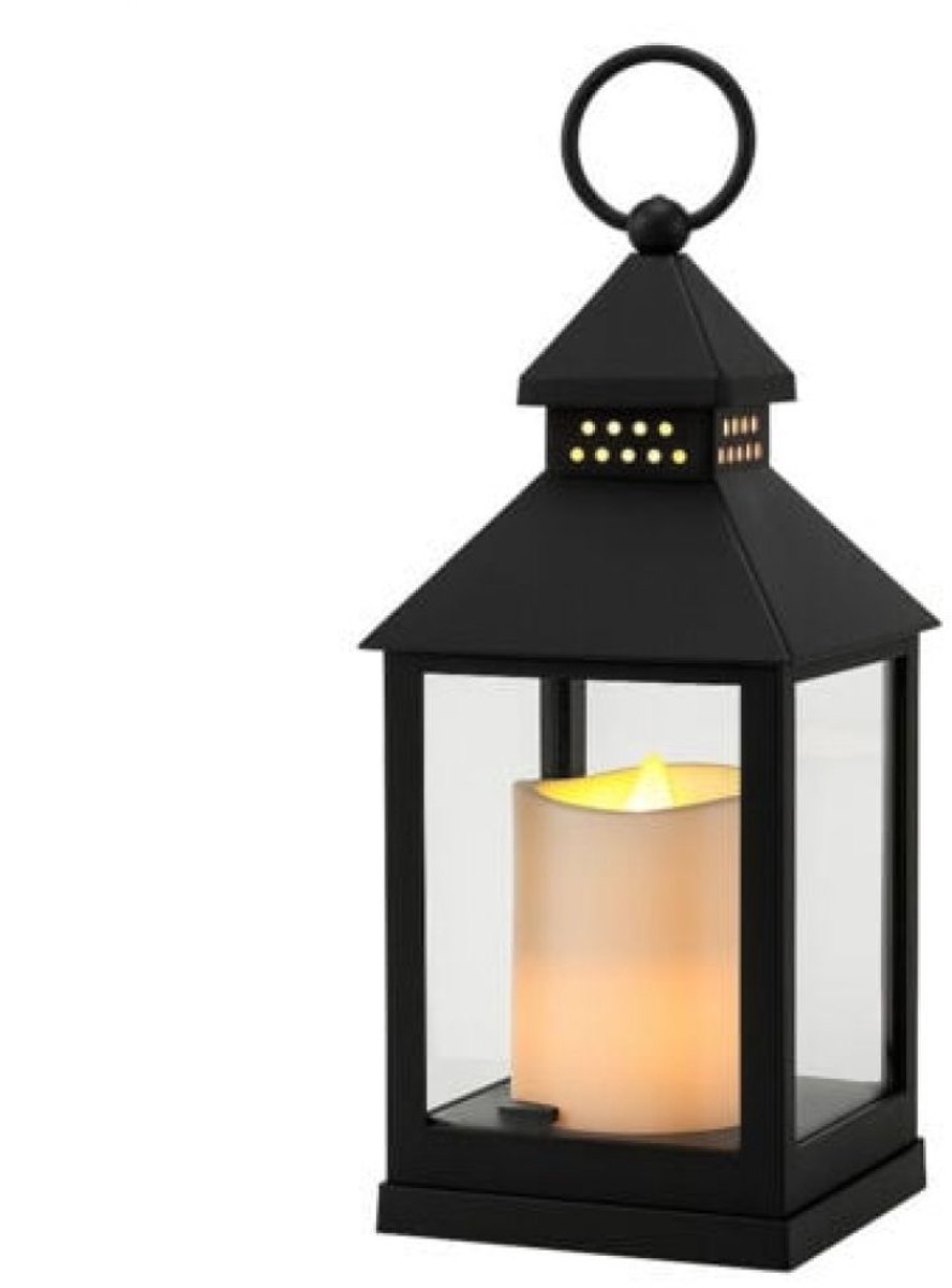 longziming -Vintage LED-lantaarn met flikkerende kaars zonder vlam - Decoratieve hanglantaarn met timer voor sfeervolle verlichting