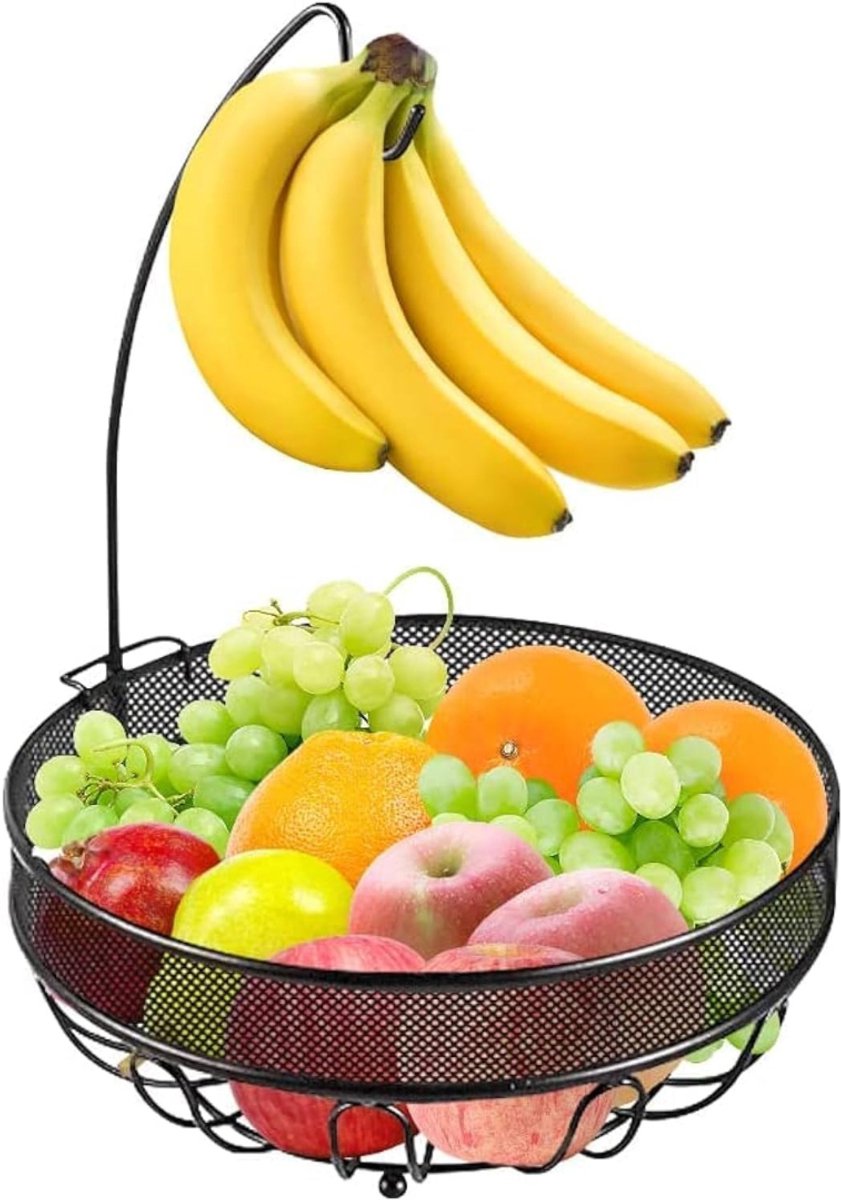Octav8® Bananenhouder - Met haak - Metaal - Fruitmaand