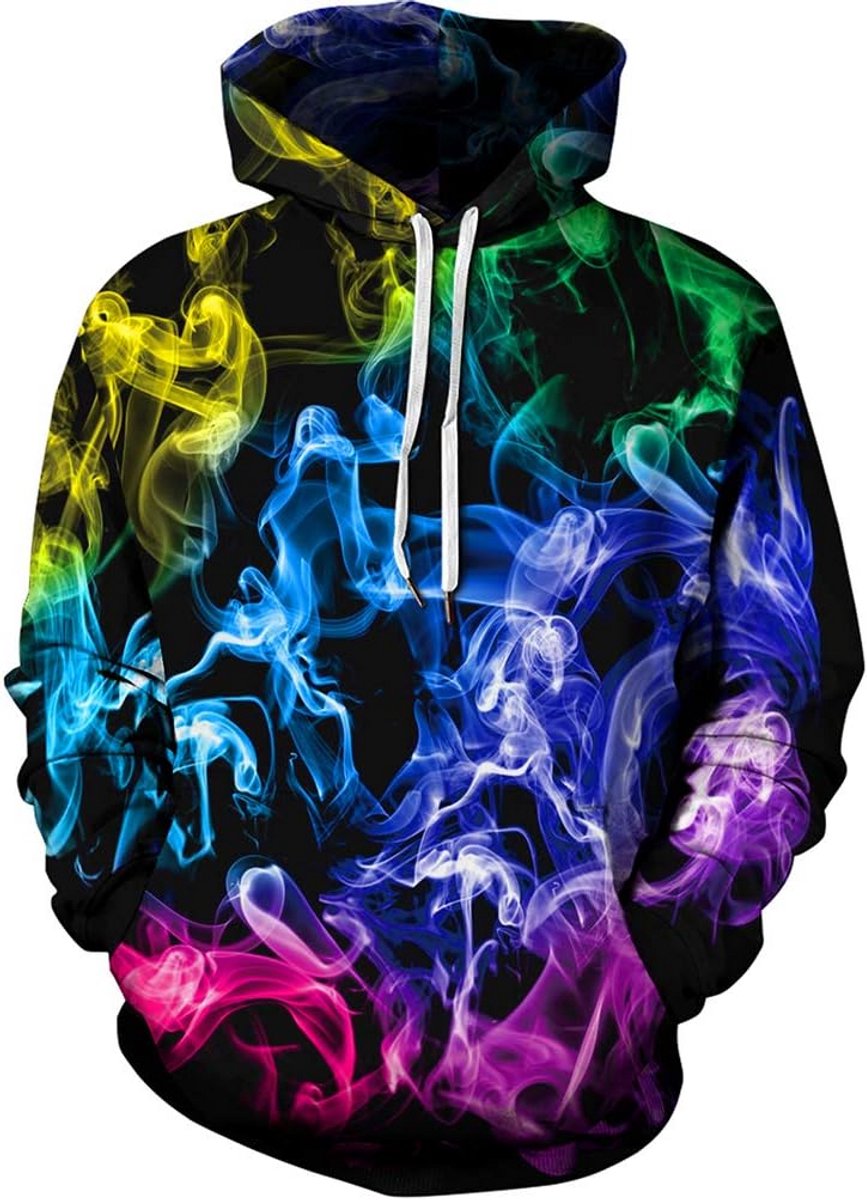 Unisex Hoodie met 3D Print - Grafische Pullover Sweater met Zakken