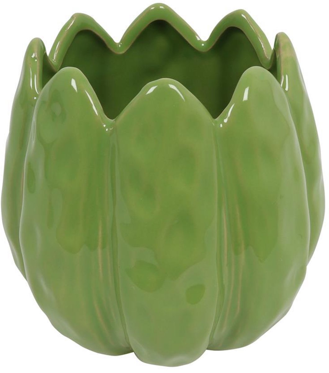 Countryfield Bloempot Nevin aardewerk L12B12H13CM groen