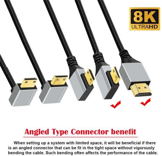 Cablecc Ultradünnes High Speed HDTV HDMI 2.1 Kabel Stecker auf Stecker 8K 4K Hyper Super Flexible Slim Cord Typ A für Computer HDTV 5M