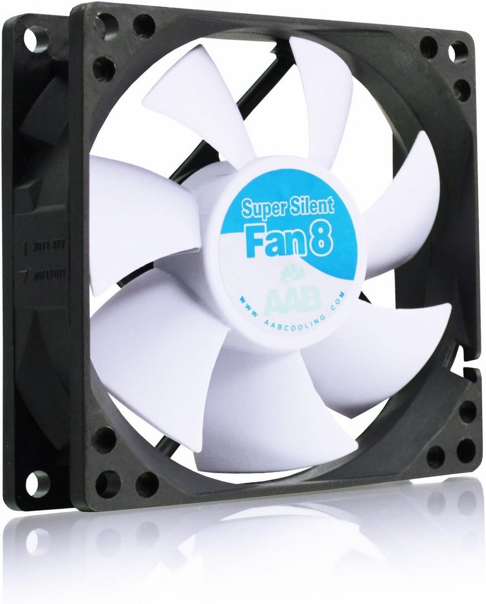 Stille Behuizingsventilator 80 mm met 4 Anti-Vibratie Pads - Fluïdum Dynamisch Lager