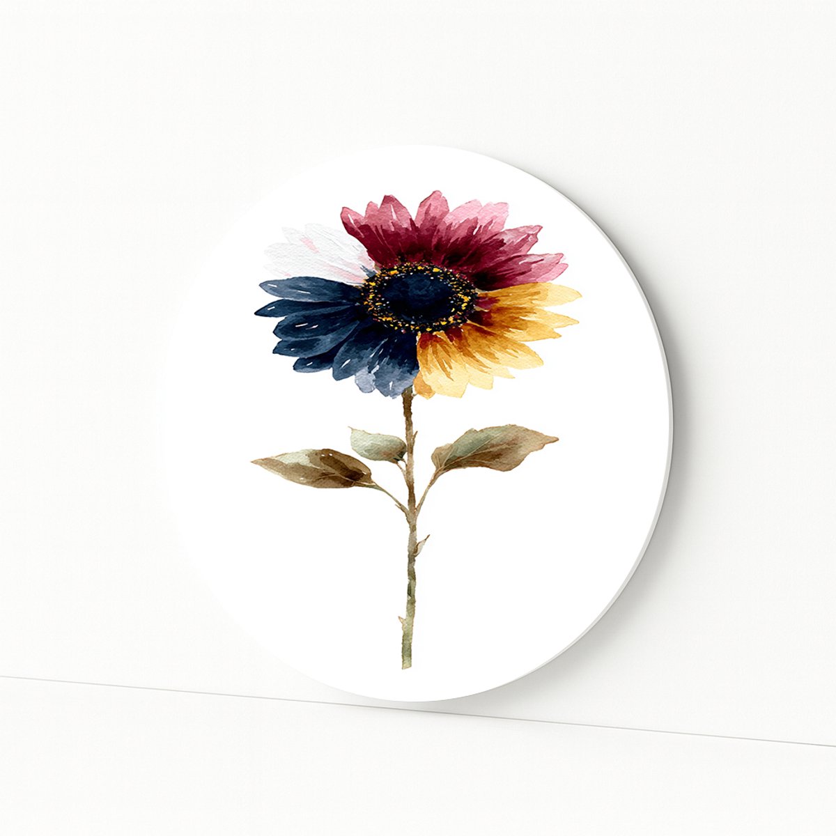 Bloem muurdecoratie - Forex wanddecoratie - Wandcirkel - 80x80 cm