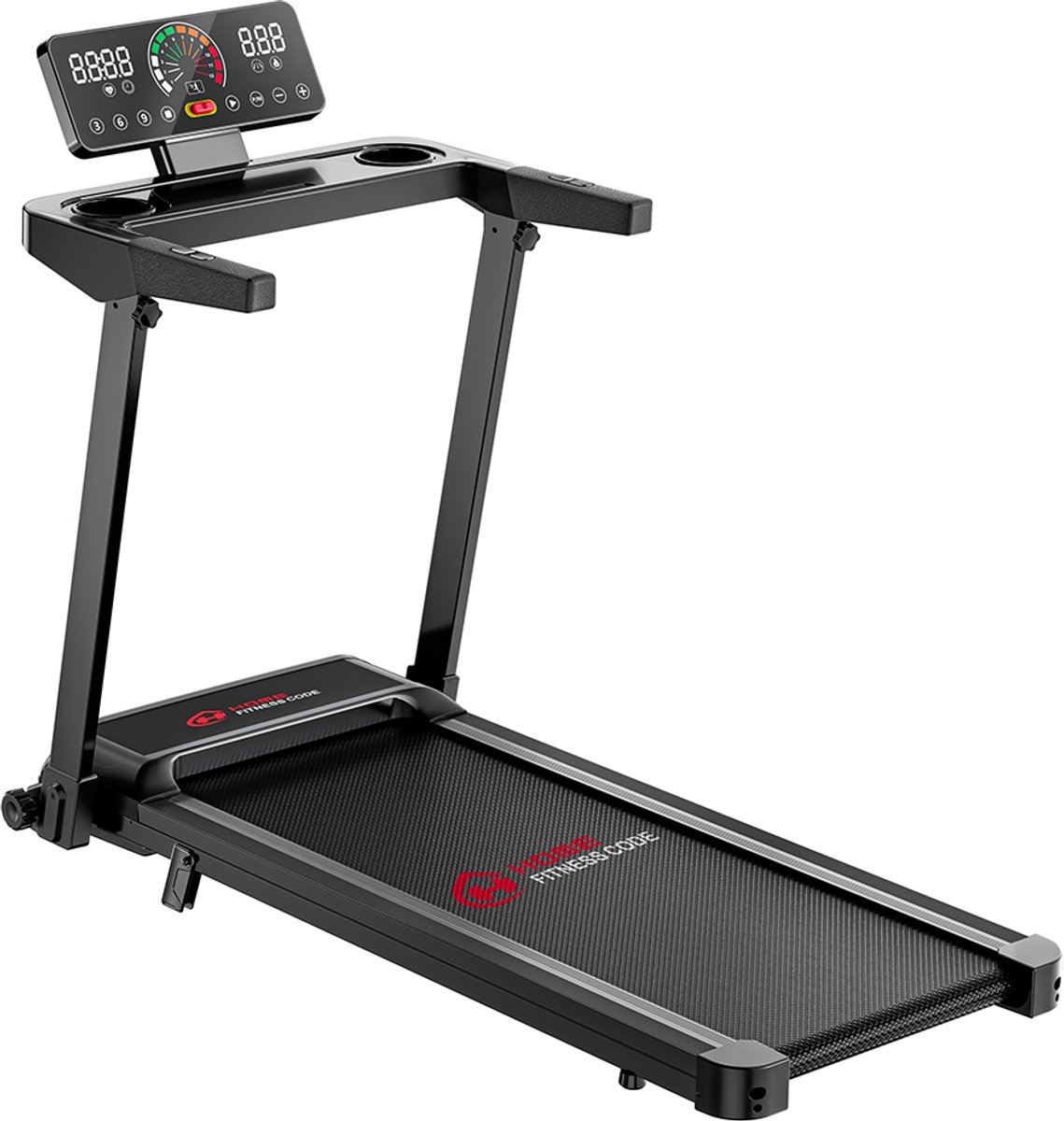 HOMEFITNESSCODE 3-IN-1 opvouwbare Loopband met 10% helling - Elektrische loopband - 1-12 km/u instelbaar - Motor 3,0 pk - LED-scherm - Oppervlak 40 x 97 cm - max. 150 kg