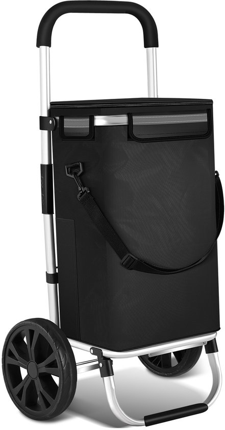 Boodschappentrolley - Boodschappenwagen - Boodschappenkar - Opvouwbaar - Grote Wielen - Afneembare Boodschappentas - Aluminium Trolley - 2 wielen - 40 Liter -Tot 40kg